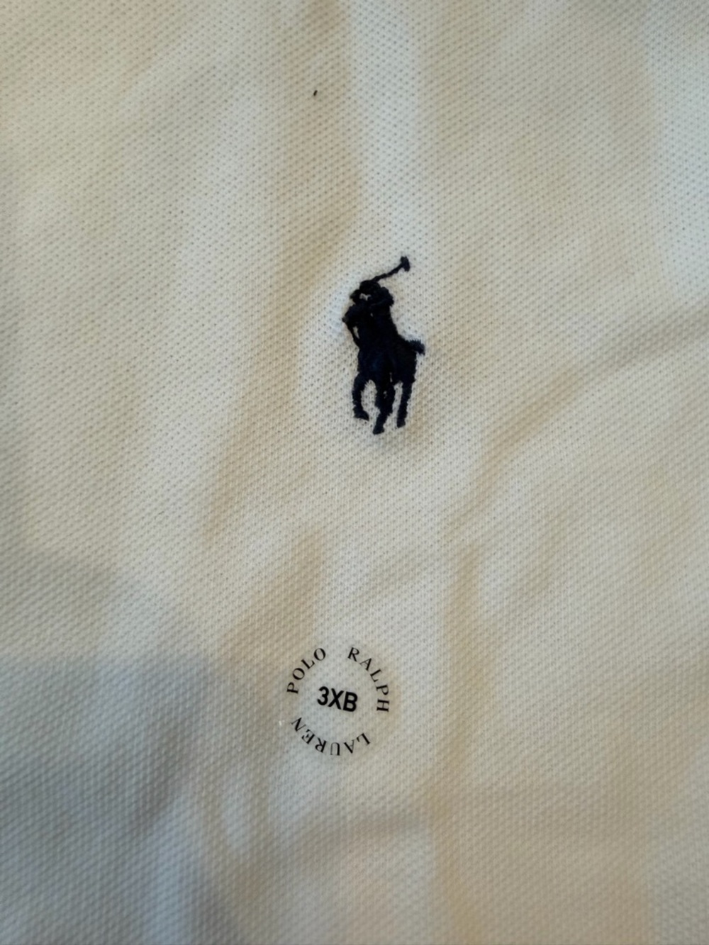 Polo by Ralph Lauren Men's White Pique Polo with Navy Pony - Picture 5 of 9